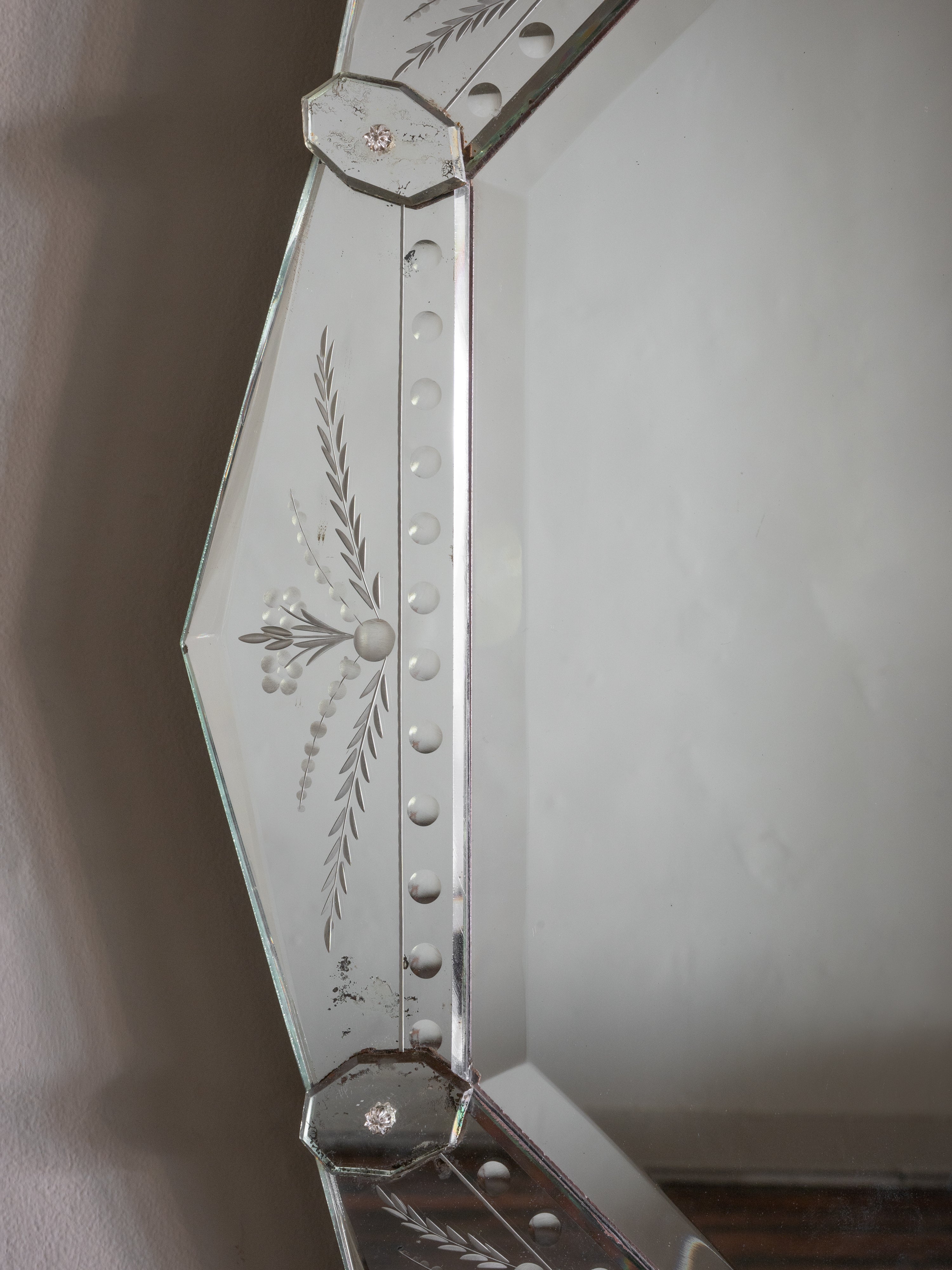 Antique Etched Venetian Mirror