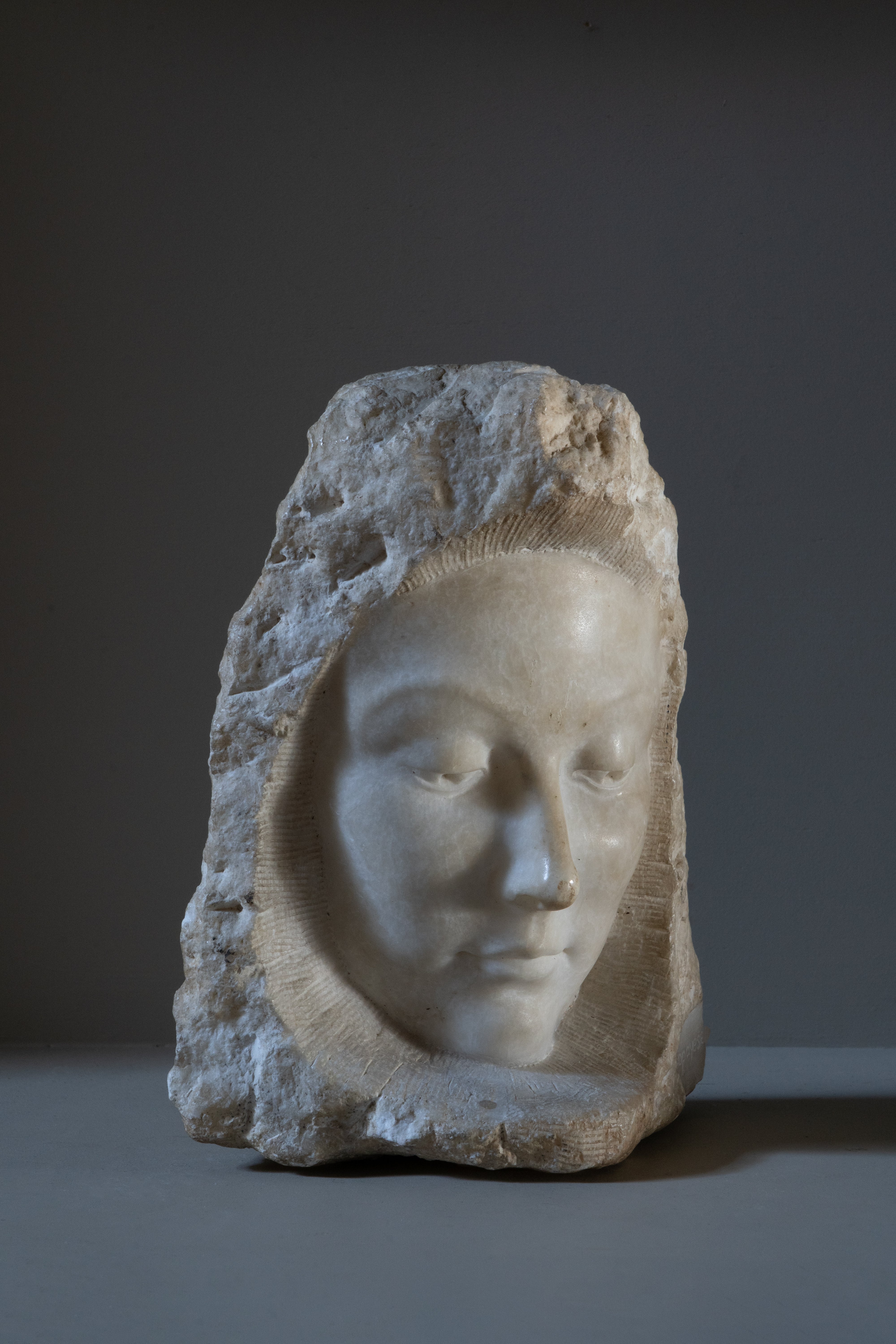 Antique Carved Marble Face