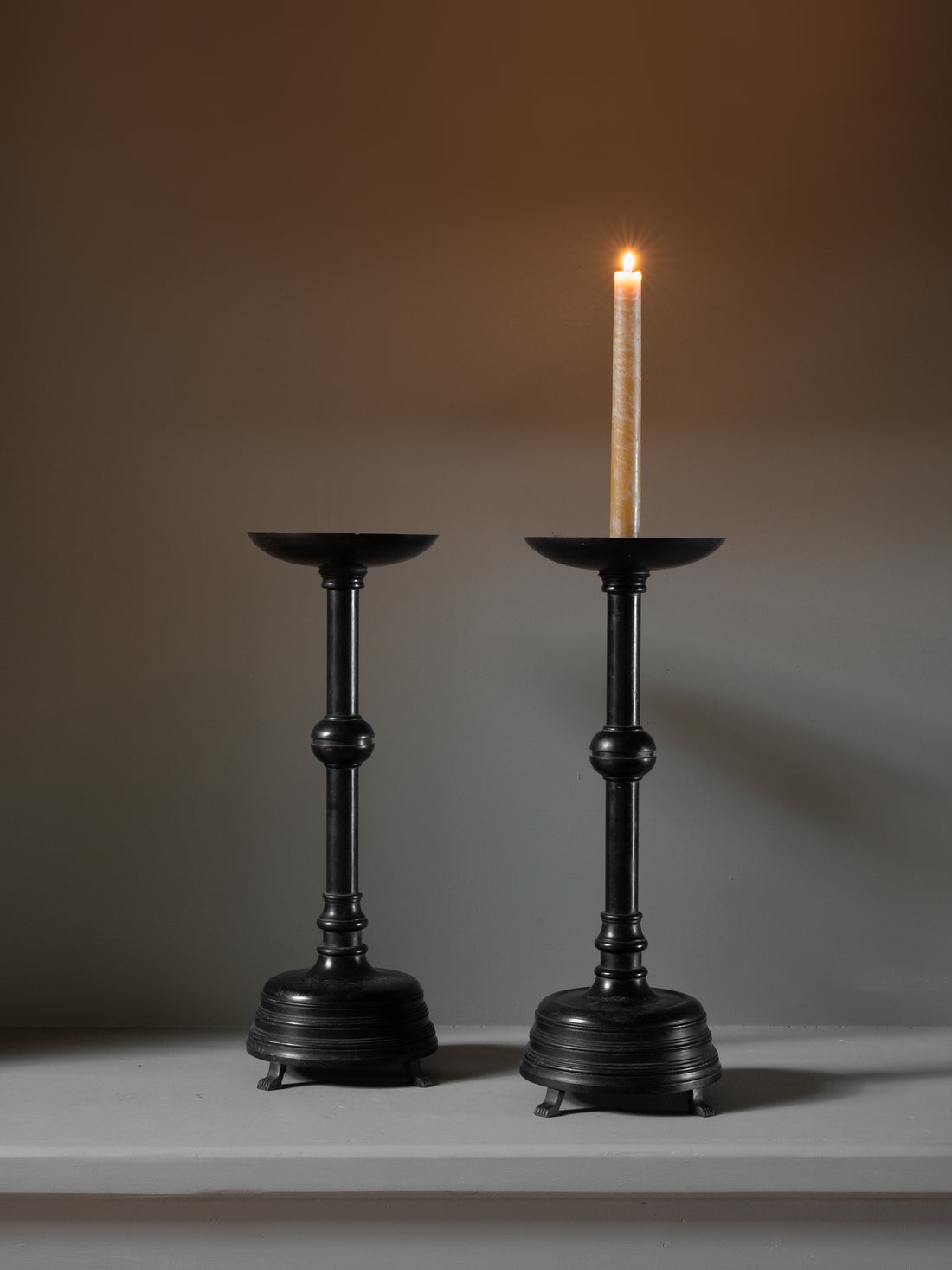 Large Bronze Candle Sticks