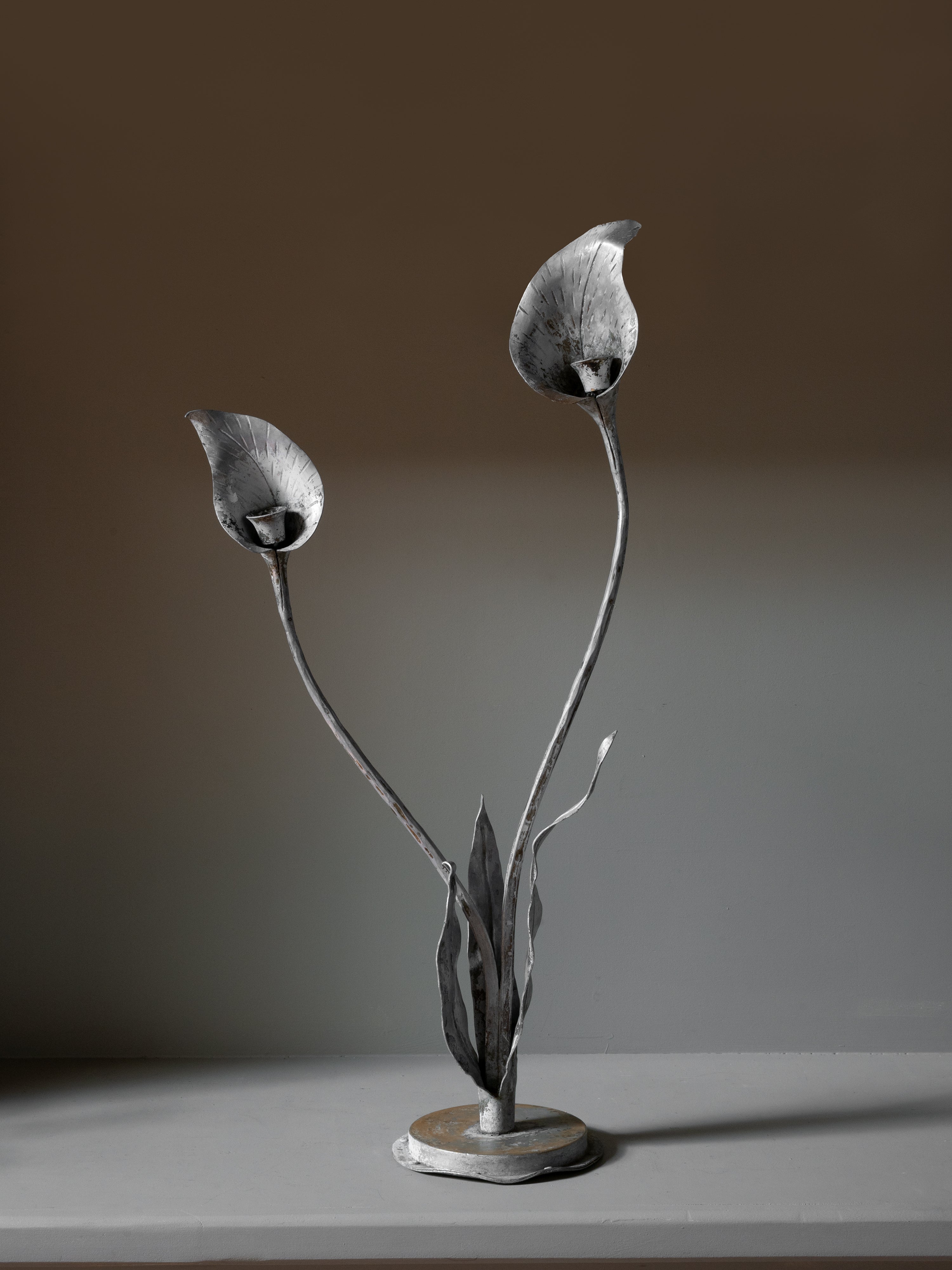 Pewter Calla Lily Candle Holder