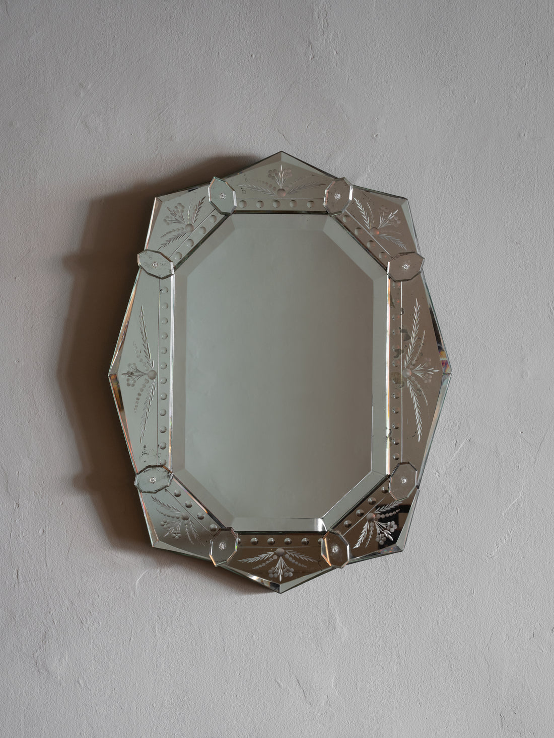 Antique Etched Venetian Mirror