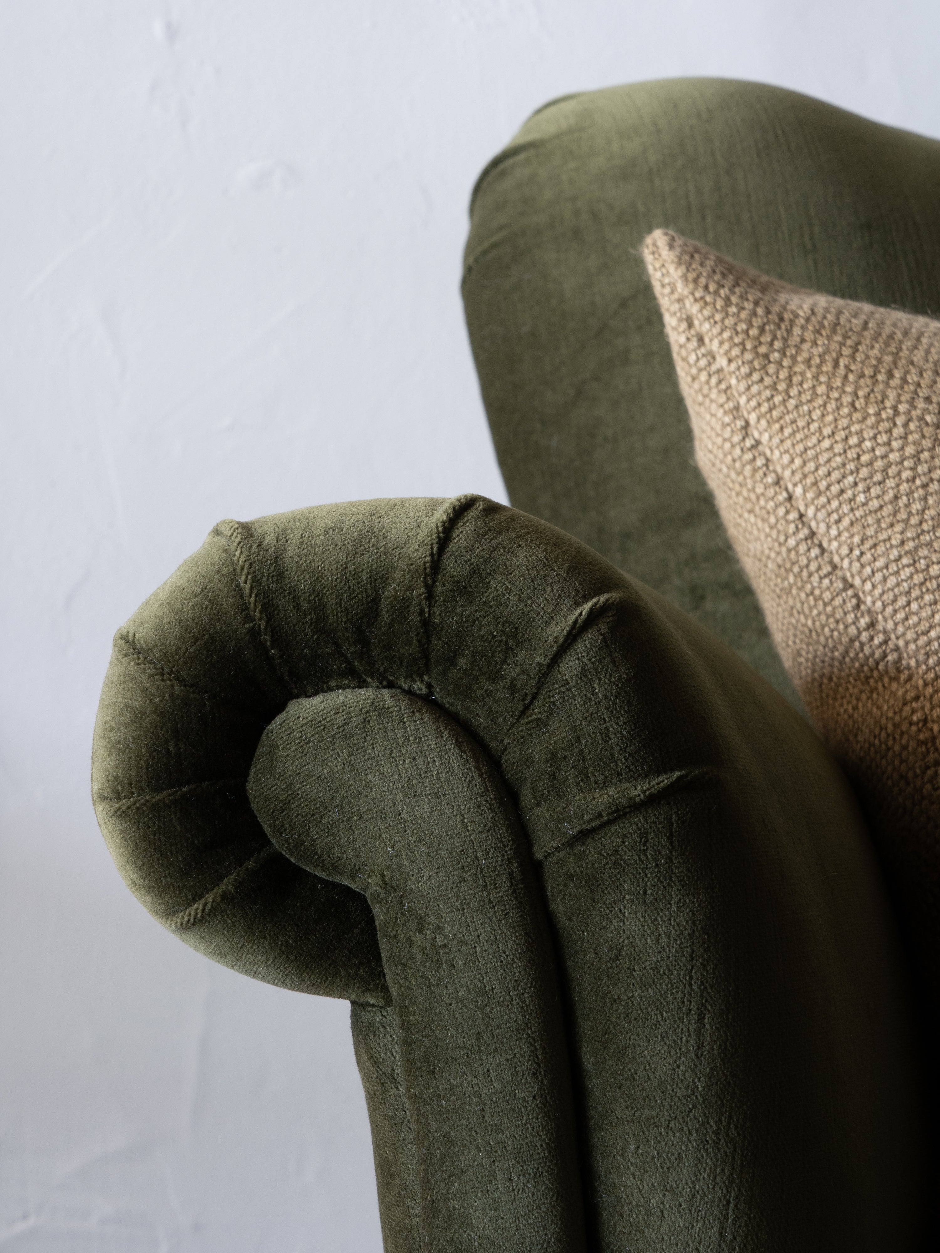 Swedish Sofa in New Green Velvet
