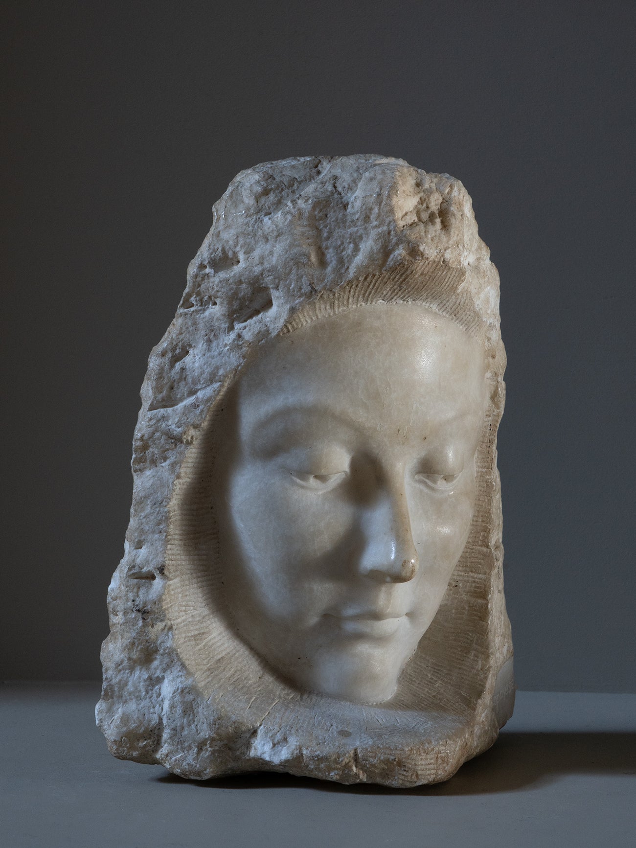 Antique Carved Marble Face