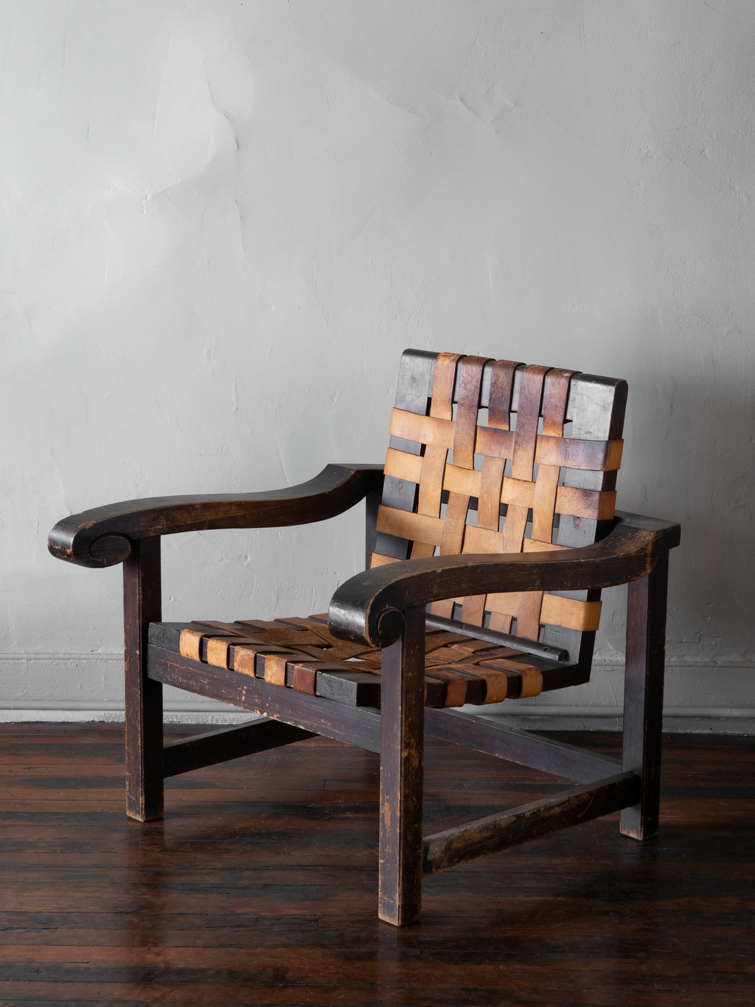 Woven Leather Chair by William Spratling