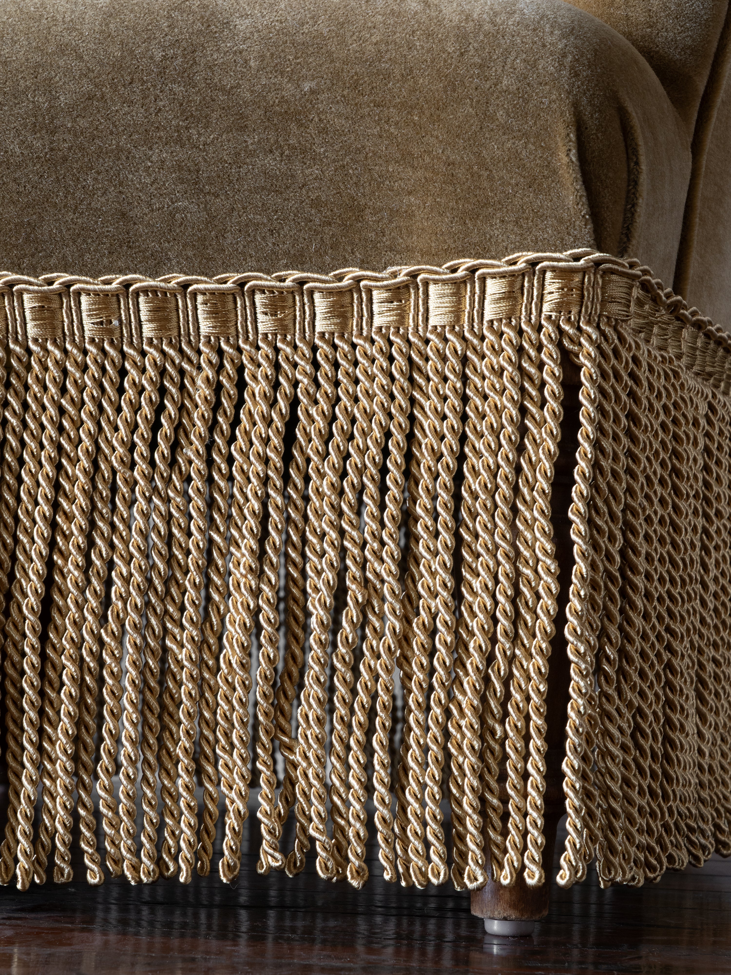 19th C. French Crapaud Chair in Camel Mohair