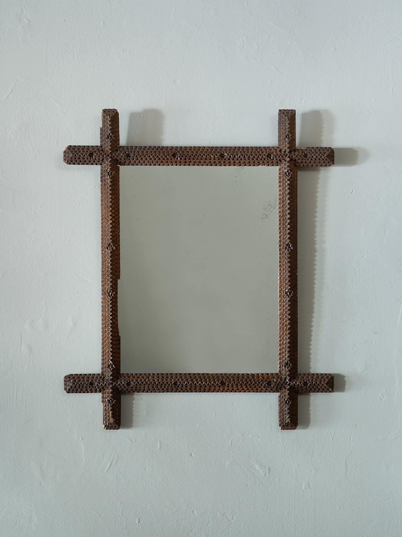 19th C. Tramp Art Mirror