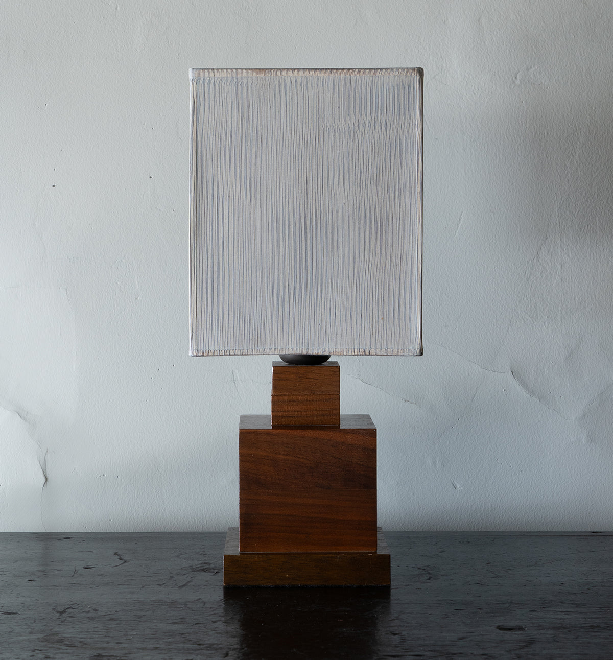 20th c. Square Table Lamp with Custom Shade