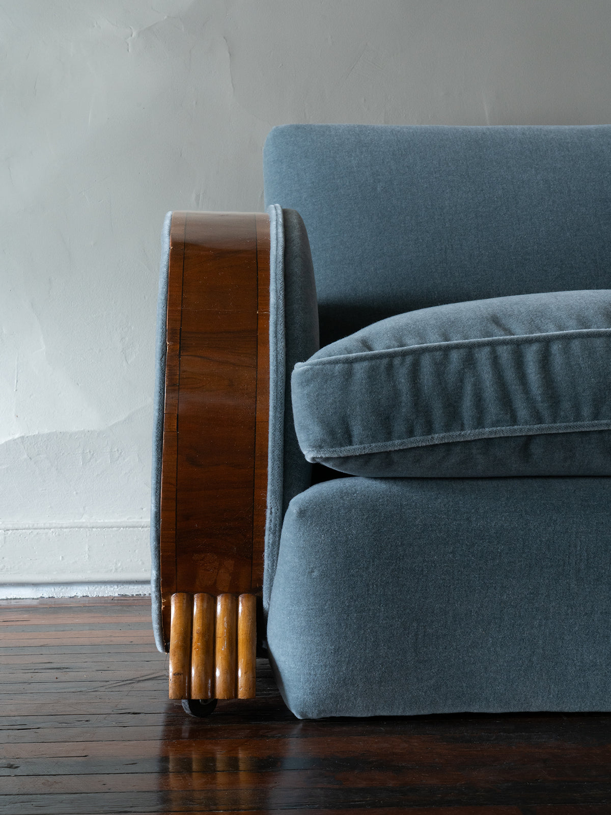 French Deco Loveseat in Mohair, 1930s