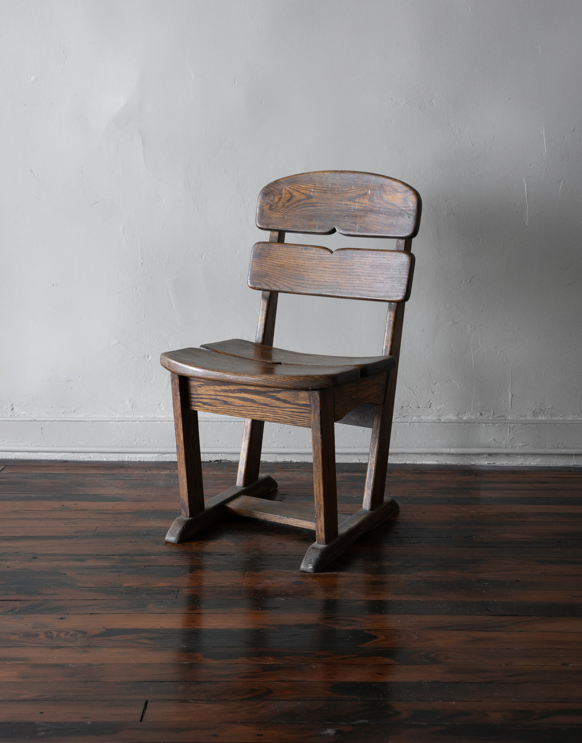 French Brutalist Oak Dining Chairs