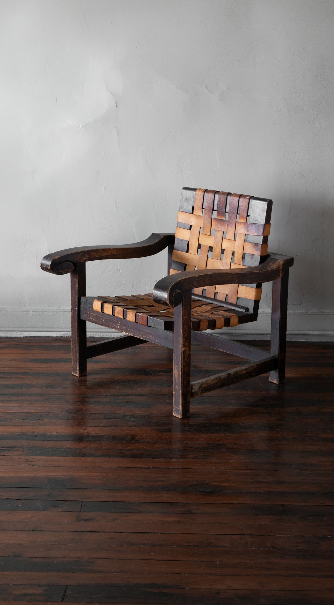 Woven Leather Chair by William Spratling